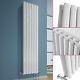 Vermont White 1800x360 Vertical Double Oval Designer Radiator Central Heating