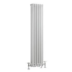 Vertical 3 Column Traditional Radiator White 1800 x290mm Cast Iron Style