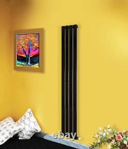 Vertical Central Heating Double Flat Panel Designer Home Radiators Matt Black