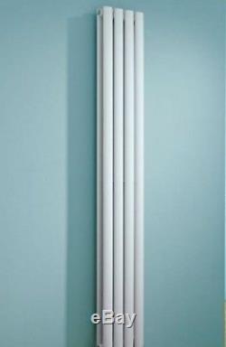 Vertical Central heating Radiator Modern Slim Oval Tall White Milano Aruba