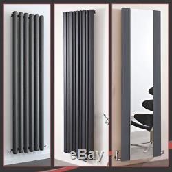Vertical Designer Anthracite Radiator Oval Column Double Central Heating UK