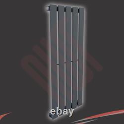 Vertical Designer Anthracite Radiator Oval Column Double Central Heating UK