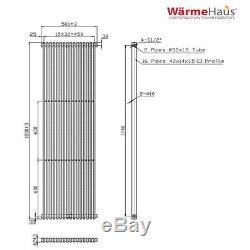 Vertical Designer Central Heating Column Tall Heated Rad Radiator 1800 x 500