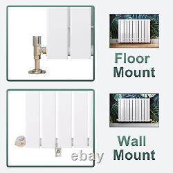 Vertical Designer Mirror White Radiator Oval Column Tall Upright Rads 1800 x 500