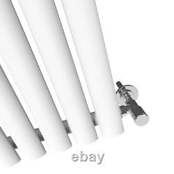 Vertical Designer Mirror White Radiator Oval Column Tall Upright Rads 1800 x 500