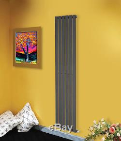 Vertical Designer Oval Column Flat Panel Radiator Central Heating Anthracite