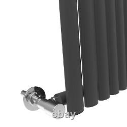 Vertical Designer Radiator 1800 x 480mm Anthracite Oval Column Single Heating