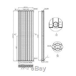Vertical Designer Radiator Central Heating Double Oval Column Panel Anthracite