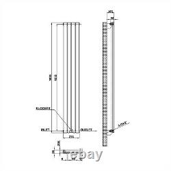 Vertical Designer Radiator Oval Column Flat Panel Tall Upright Heating Rads UK