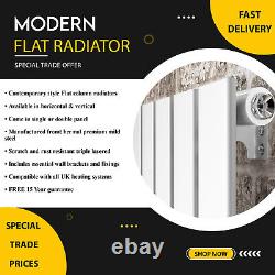 Vertical Designer Radiator White Double Flat Panel Heating Rads 1600x452 mm