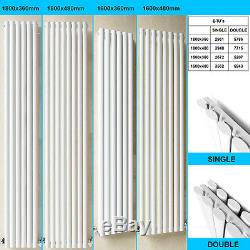 Vertical Designer White Flat Panel Oval Column Panel Central Heating Radiator