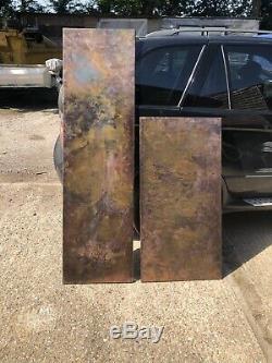 Vertical Distressed Copper Designer Radiator Slim Double To Order 500/1800