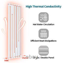Vertical Flat Panel Radiator 1600x452 mm Double White Central Heating Tall Rads