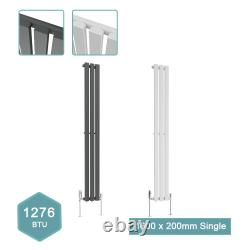 Vertical Horizontal Rectangle Flat Panel Heating Radiators White Matt Grey Valve