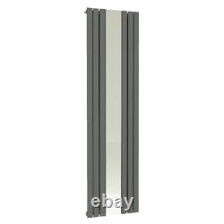 Vertical Mirror Radiator Single Flat Panel Designer Anthracite White Radiator