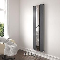 Vertical Mirror Radiator Single Flat Panel Designer Anthracite White Radiator