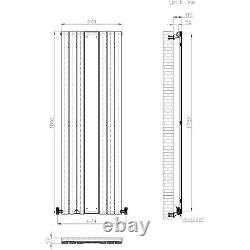 Vertical Mirror Radiator Single Flat Panel Designer Anthracite White Radiator