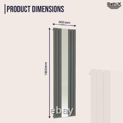 Vertical Mirror Radiator Single Flat Panel Designer Anthracite White Radiator