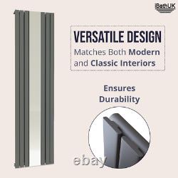 Vertical Mirror Radiator Single Flat Panel Designer Anthracite White Radiator