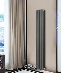 Vertical Oval Radiator Bathroom Column Heater UK Central Heating Anthracite