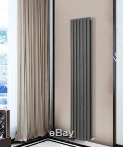 Vertical Oval Radiator Bathroom Column Heater UK Central Heating Anthracite