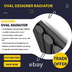 Vertical Radiator 1600X236MM Double Anthracite Oval Panel Central Heating