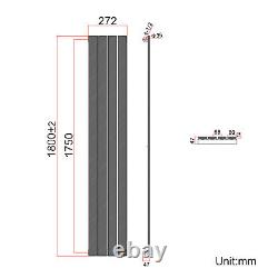 Vertical Radiator 1800 1600 Black Flat Panel Central Heating Tall Upright Rads