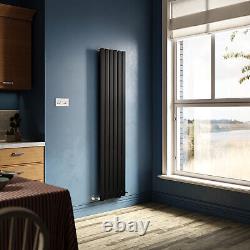 Vertical Radiator 1800 x 408mm Single Flat Panel Central Heating Tall Black Rads