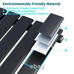 Vertical Radiator 1800 x 408mm Single Flat Panel Central Heating Tall Black Rads