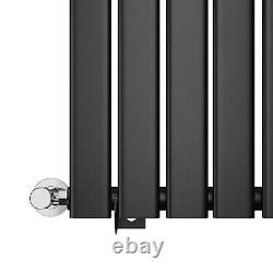 Vertical Radiator 1800 x 408mm Single Flat Panel Central Heating Tall Black Rads