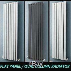 Vertical Radiator Bathroom Central Heating Flat Panel Oval Column Single Double