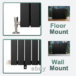 Vertical Radiator Black Flat Panel Central Heating Tall Single Rads 1800x272mm