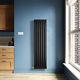 Vertical Radiator Black Single Flat Panel Central Heating Tall Rads 1600 x 408mm