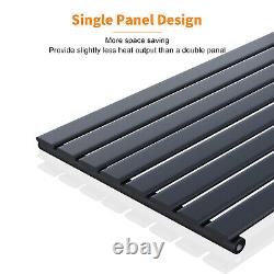 Vertical Radiator Black Single Flat Panel Tall Upright Rads 1600x408mm Bathroom