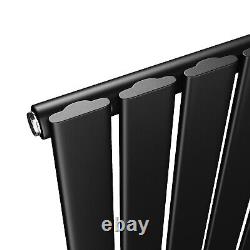 Vertical Radiator Black Single Flat Panel Tall Upright Rads 1600x408mm Bathroom