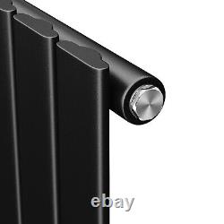 Vertical Radiator Black Single Flat Panel Tall Upright Rads 1600x408mm Bathroom