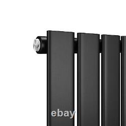 Vertical Radiator Black Single Flat Panel Tall Upright Rads 1600x408mm Bathroom