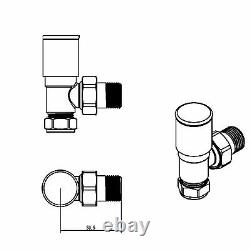 Vertical Radiator Double 1600x408 Black Flat Panel Central Heating With Valves