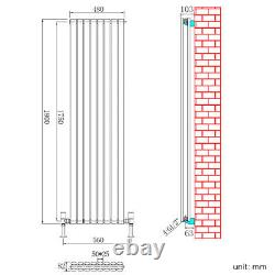 Vertical Radiator Double 1800 1600 White Oval Column Central Heating Tall Rads