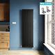 Vertical Radiator Double 1800x544 Black Flat Panel Central Heating With Valves