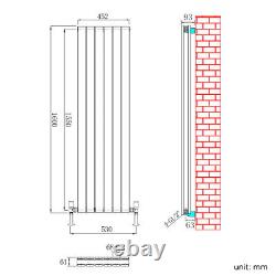 Vertical Radiator Double Anthracite 1600x452 Flat Panel Central Heating Tall Rad