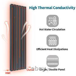 Vertical Radiator Double Anthracite 1600x452 Flat Panel Central Heating Tall Rad