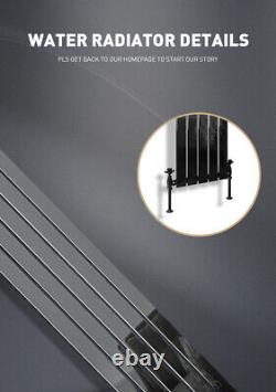 Vertical Radiator Flat Bars Black Nickel Designer Central Heating Radiators UK