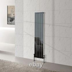 Vertical Radiator Flat Bars Black Nickel Designer Central Heating Radiators UK