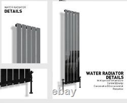 Vertical Radiator Flat Bars Black Nickel Designer Central Heating Radiators UK