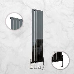 Vertical Radiator Flat Bars Black Nickel Designer Central Heating Radiators UK