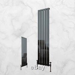 Vertical Radiator Flat Bars Black Nickel Designer Central Heating Radiators UK