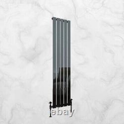 Vertical Radiator Flat Bars Black Nickel Designer Central Heating Radiators UK