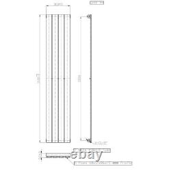 Vertical Radiator Flat Bars Black Nickel Designer Central Heating Radiators UK