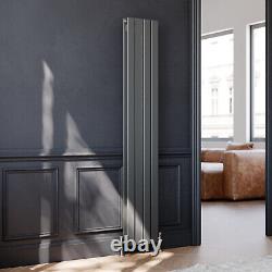 Vertical Radiator Grey Anthracite Flat Panel Oval Column Central Heating Rads